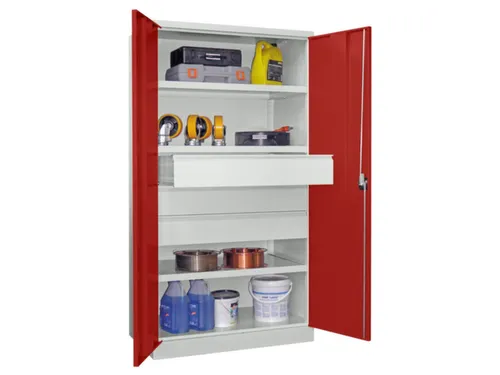 systeemkast,HxBxD 1950x1040x630mm,3xStalen bodem,RAL7035,front RAL3000