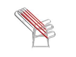 fietsenrek,HxBxD 930x1400x820mm,4instelplaatsen,gebruik eenzijdig