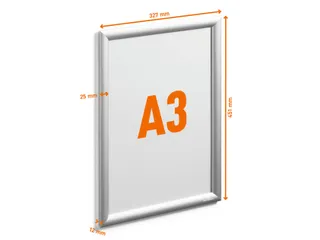 Kliklijst aluminium Outdoor A3 metaal zilver - 5