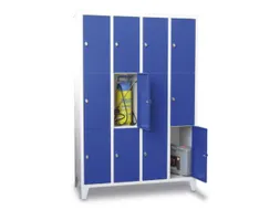 lockerkast,HxBxD 1850x1200x500mm,4x3vakken,RAL7035,front RAL5012