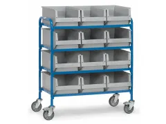 Bijzetwagen Met 12 Magazijnbakken 32941 250kg Hout 940x470mm Ral5007