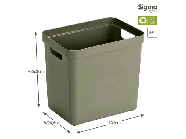 Sigma Home opbergbox 25L donkergroen - 35x24,6x36,3cm