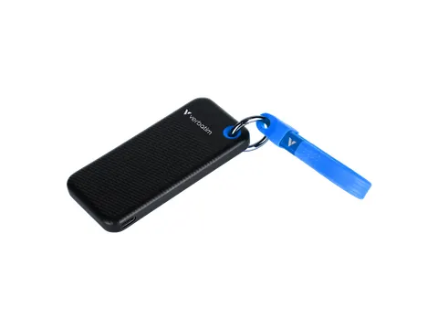Pocket SSD Sleutelhanger met kabelbevestiging 2TB Zwart/Blauw