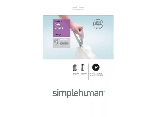 Simplehuman Code P Afvalzakken 50 Liter - 60 Liter Wit