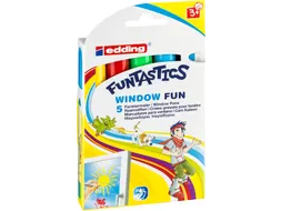 Krijtstift edding 16-5 Funtastics window fun assorti doos à 5 stuks