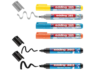 Edding 385 Flipchart effect marker Assorti + 380 en 383 6 stuks - 1