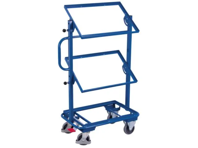 Bijzetwagen Eurobakken 200kg Open 820x455mm 3 Etages Neigbaar Ral5010