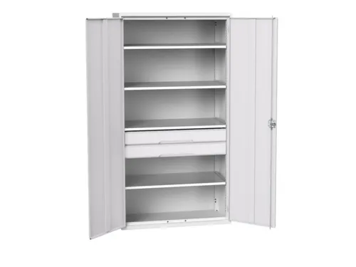 universele kast,HxBxD 2000x1050x550mm,4xStalen bodem,2lade(n)