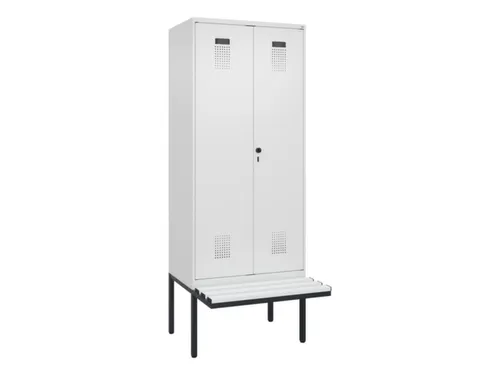 locker met bank,voor scheiding van kleding,HxBxD 2120x800x815mm,2vak
