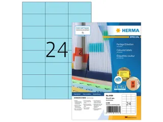 HERMA 4408 Gekleurde etiketten A4 70x37mm Blauw 2400 stuks - 3