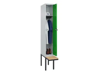 locker met bank,HxBxD 2120x300x815mm,1vak,vak B 300mm,draaigrendel - 1
