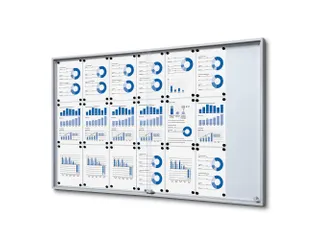 Vergrendelbaar notitiebord Indoor Slim 21xA4 met Schuifdeuren Zilver - 1
