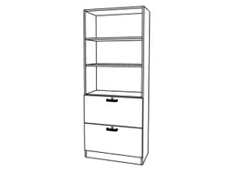 hangmappenkast,HxBxD 2004x800x420mm,2hangmappenframes,romp wit