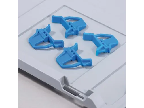 Sluitclips V. Euronorm-Bak. Schuifsluiting Blauw