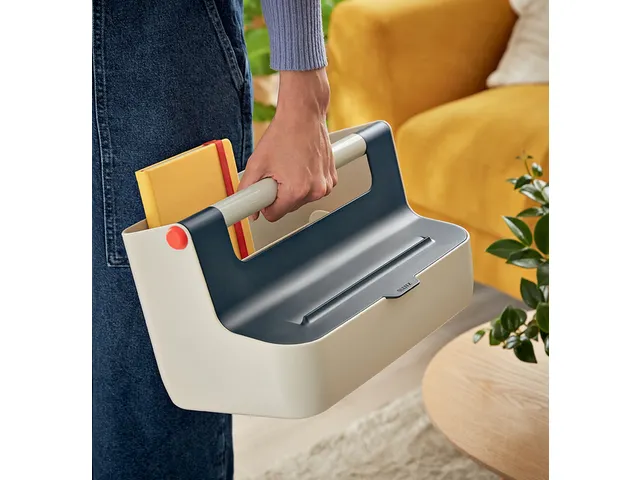 Opbergbox Leitz Cosy draagbaar kunststof grijs 214x196x367mm