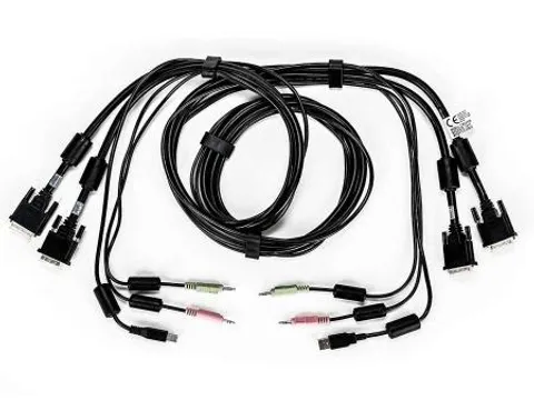 Vertiv Avocent CBL0120, 1,8 m, USB, USB, DVI-I, Zwart, USB
