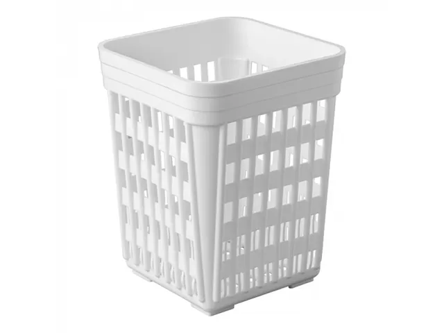 Bestekbeker vierkant kunststof Wit 14x11x11cm