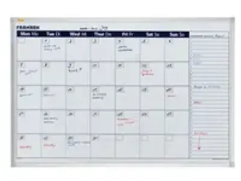 OUTLET maandplanners HxB 600x900mm gelakt magnetisch bord wit maand/pl