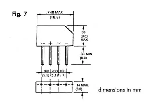 Gelijkrichter 250V-1.5A (B250C-2300-1500)