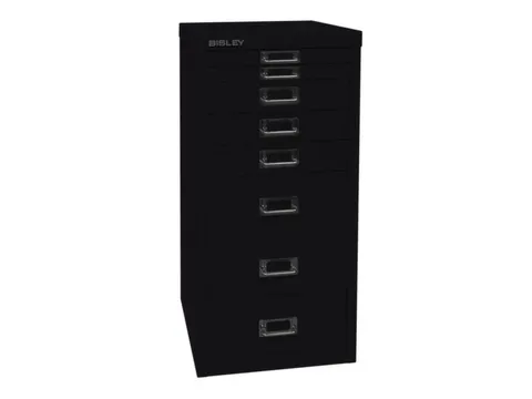 kantoor-ladekast HxBxD 590x279x380mm 8 laden romp + front zwart staal