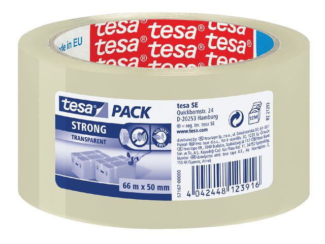 Verpakkingstape Tesa 57167 Pp 50mmx66m Low Noise Transparant | PackingStore.nl