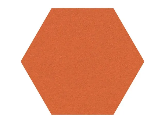 OUTLET Prikbord Zeshoek Oranje Kleur 2211 Bulletin Paneel Ø 60cm fram