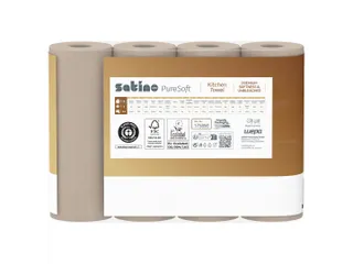 Keukenrol Satino 175891 PureSoft 3laags 4x64 vel naturel - 4