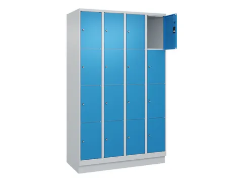lockerkast,HxBxD 1950x1200x500mm,4x4vakken,vak B 300mm,cil.-slot
