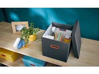 Cosy Click & Store kubus grote opbergdoos grijs 80% gerecycled karton - 4