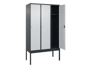 locker,HxBxD 2120x1200x500mm,3vak,vak B 400mm,cil.-slot,voetonderstel - 2