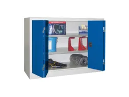 Vouwdeurkast 1000x1200x500mm 2legborden Verzinkt Ral7035 Front Ral5010