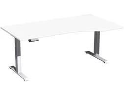 In hoogte verstelbaar bureau in vrije vorm,HxBxD 730-1230x1800x1000mm