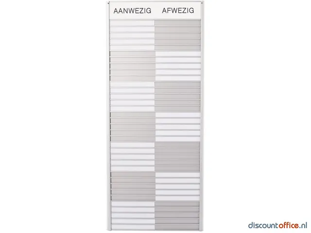 In-uit Bord 35 Namen Aluminium Aan/afwezigheidsbord Wit