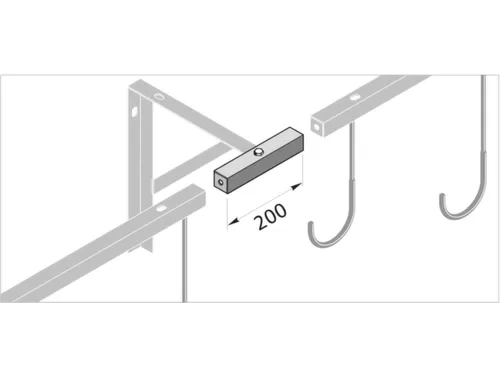 Fiets-Hangrek 4Plaatsen L 1200Mm Wandmontage