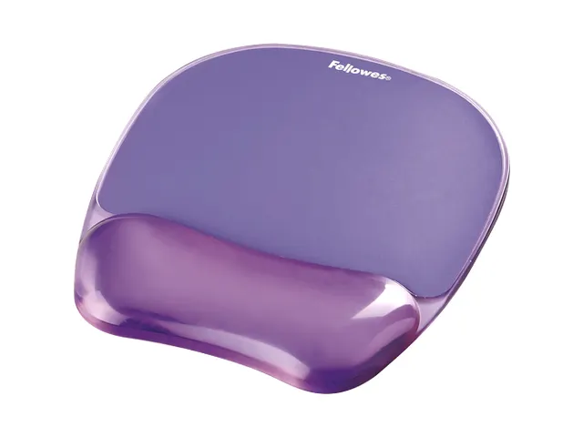 Muismat met polssteun Fellowes Crystals gel transparant paars