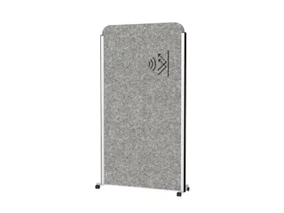 MAULcocoon Scheidingswand 100x180cm Grijs Mobiel Frame Zilver - 1