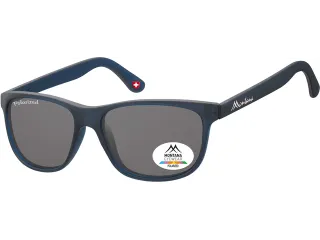Zonnebril Montana met smoke gepolariseerd glas mat blauw - 2