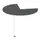 aanbouwtafel,i.h.v.,HxØ 720-840x1000mm,driekwartrond,MS-donkergrijs