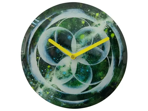 Tafelklok Nextime dia 20cm groen glas Cosmo Green Tafel