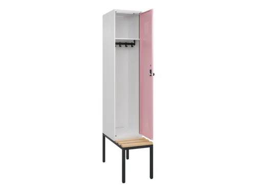 locker met bank,HxBxD 2120x400x815mm,1vak,vak B 400mm,draaigrendel
