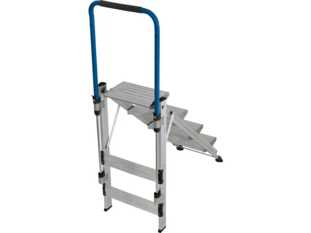 vouwtrapje,bordes H 950mm,eenzijdig,4treden,aluminium