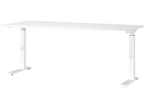 In hoogte verstelbaar bureau,HxBxD 680-910x1800x800mm,blad wit