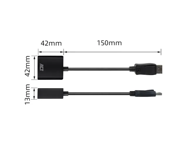 Adapter ACT DisplayPort naar VGA 0.15 meter