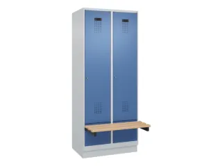 locker met bank,HxBxD 1950x800x815mm,2vak,vak B 400mm,cilinderslot - 2