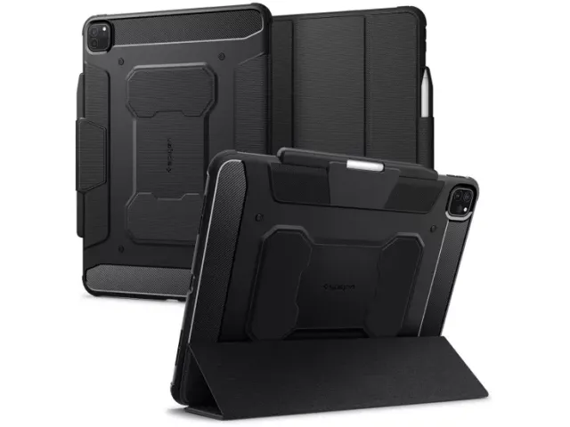 Spigen Rugged Armor iPad Pro 2024 13 inch hoesje zwart