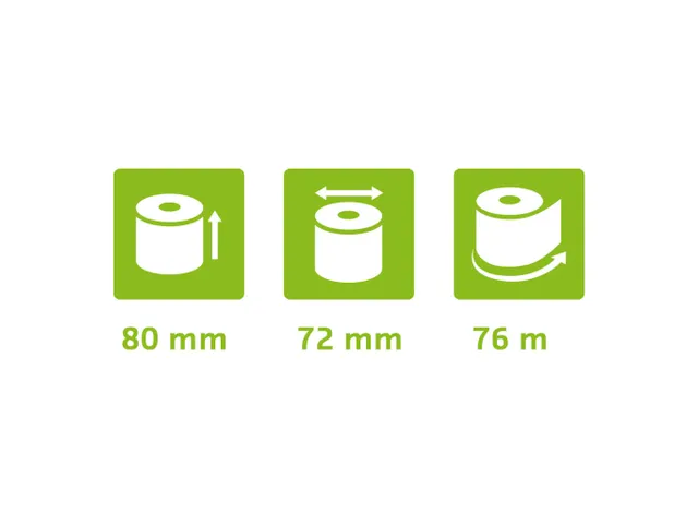 Bobine pour tickets de caisse 80x72- 76m - 1 pli thermique 48m2 sans P