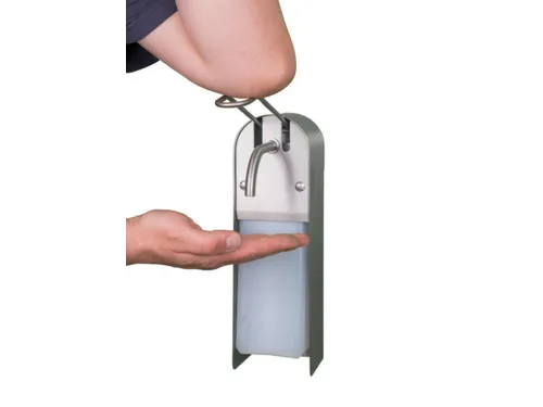 zeep-/ontsmettingsmiddeldispenser,HxB 325x97mm,v. 1l,RVS