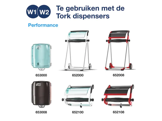 Poetsrol Tork W1 130041 2-laags 23,5cmx255m 2 rollen wit