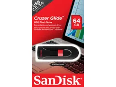 Sandisk Cruzer Glide Usb Stick 64GB Zwart Rood