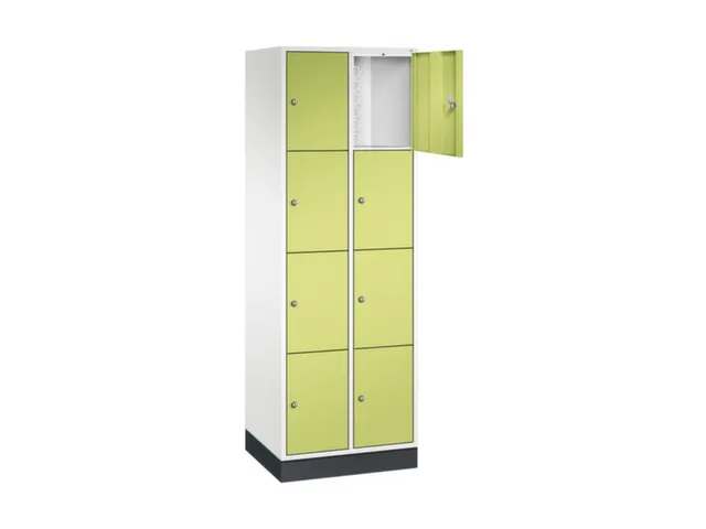 lockerkast,HxBxD 1950x620x500mm,2x4vakken,cil.-slot,sokkel